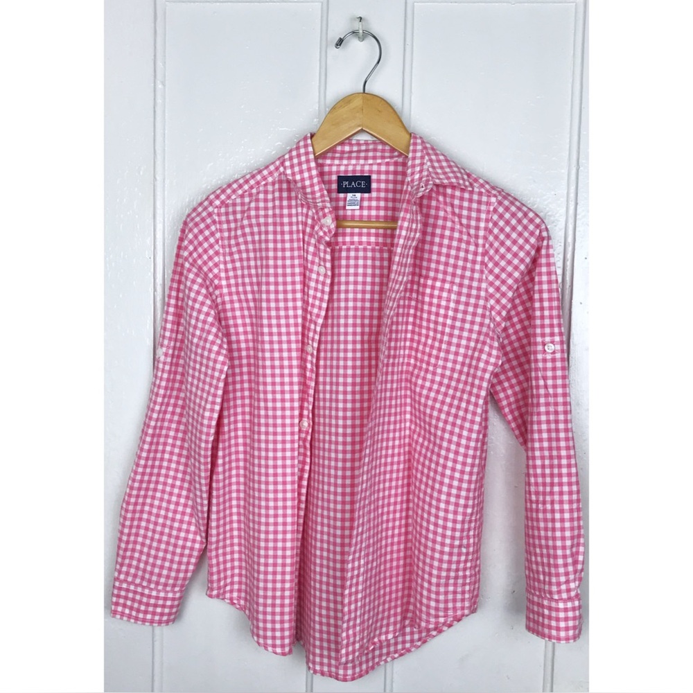 the children’s place : size : Girl’s 14 : barbiecore button up plaid flannel